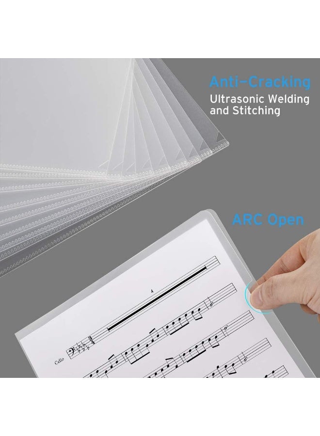 LAIAOCISI 15 Pack Clear Plastic Transparent A4 Document File Folder Project Organiser Protector L-Type Presentation Pockets Paper Storage School, Office Supplies - Image 3